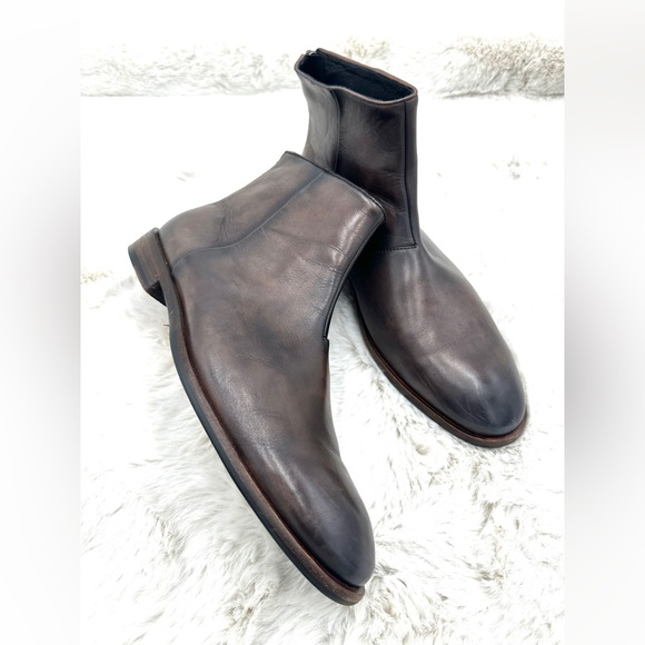 John Varvatos NYC Back Zip Dress Ankle Boots Brown 10.5M like NEW‎ Chelsea boots - Picture 1 of 12